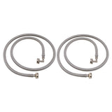 Eastman 41065 5 ft Braided Stainless Steel Washing Machine Hoses with Elbows (2 Pack) - 2