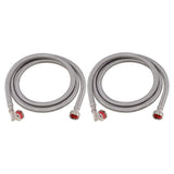 Eastman 41066 6 ft Braided Stainless Steel Washing Machine Hoses with Elbows (2 Pack)