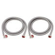 Eastman 41066 6 ft Braided Stainless Steel Washing Machine Hoses with Elbows (2 Pack)