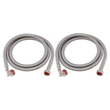 Eastman 41066 6 ft Braided Stainless Steel Washing Machine Hoses with Elbows (2 Pack)