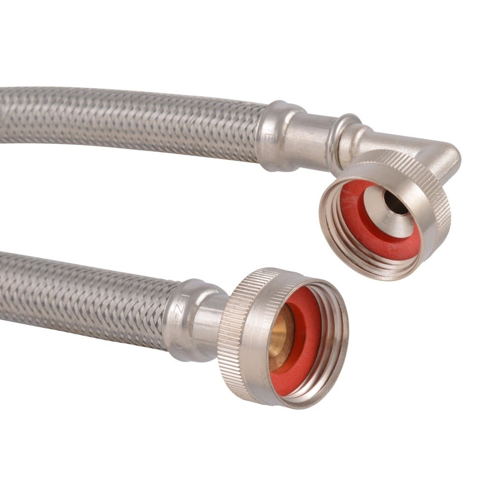 Eastman 41066 6 ft Braided Stainless Steel Washing Machine Hoses with Elbows (2 Pack) - 2