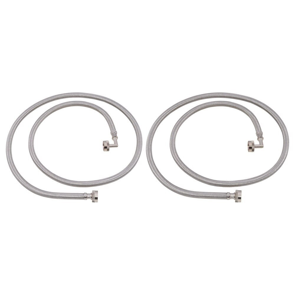 Eastman 41066 6 ft Braided Stainless Steel Washing Machine Hoses with Elbows (2 Pack) - 3