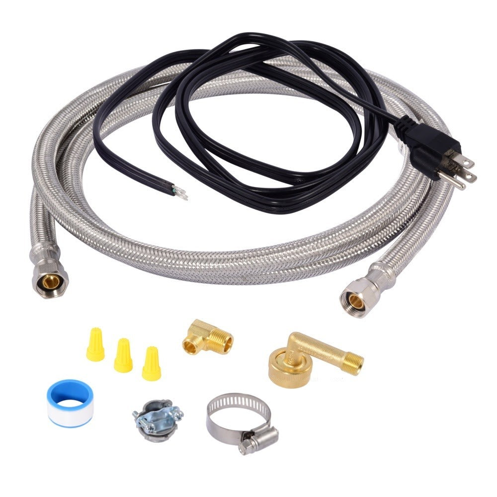 Eastman 41150 6 ft Braided Stainless Steel Dishwasher Installation Kit with Straight Cord