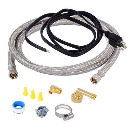 Eastman 41150 6 ft Braided Stainless Steel Dishwasher Installation Kit with Straight Cord