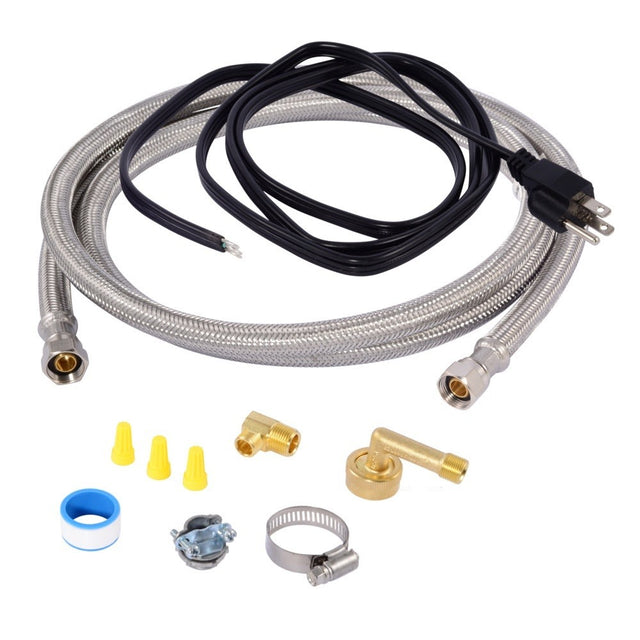 Eastman 41150 6 ft Braided Stainless Steel Dishwasher Installation Kit with Straight Cord