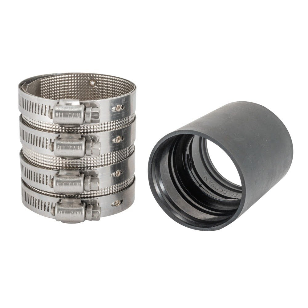 Eastman 43441 2 in x 2 in Heavy Duty No Hub Pipe Coupling with 4 Band Clamp - 3