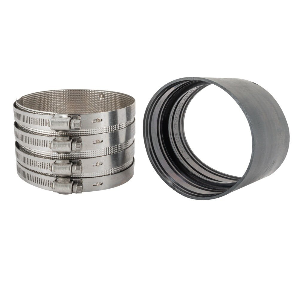 Eastman 43443 4 in. x 4 in. Heavy-Duty No-Hub Pipe Coupling with 4 Bands - 3