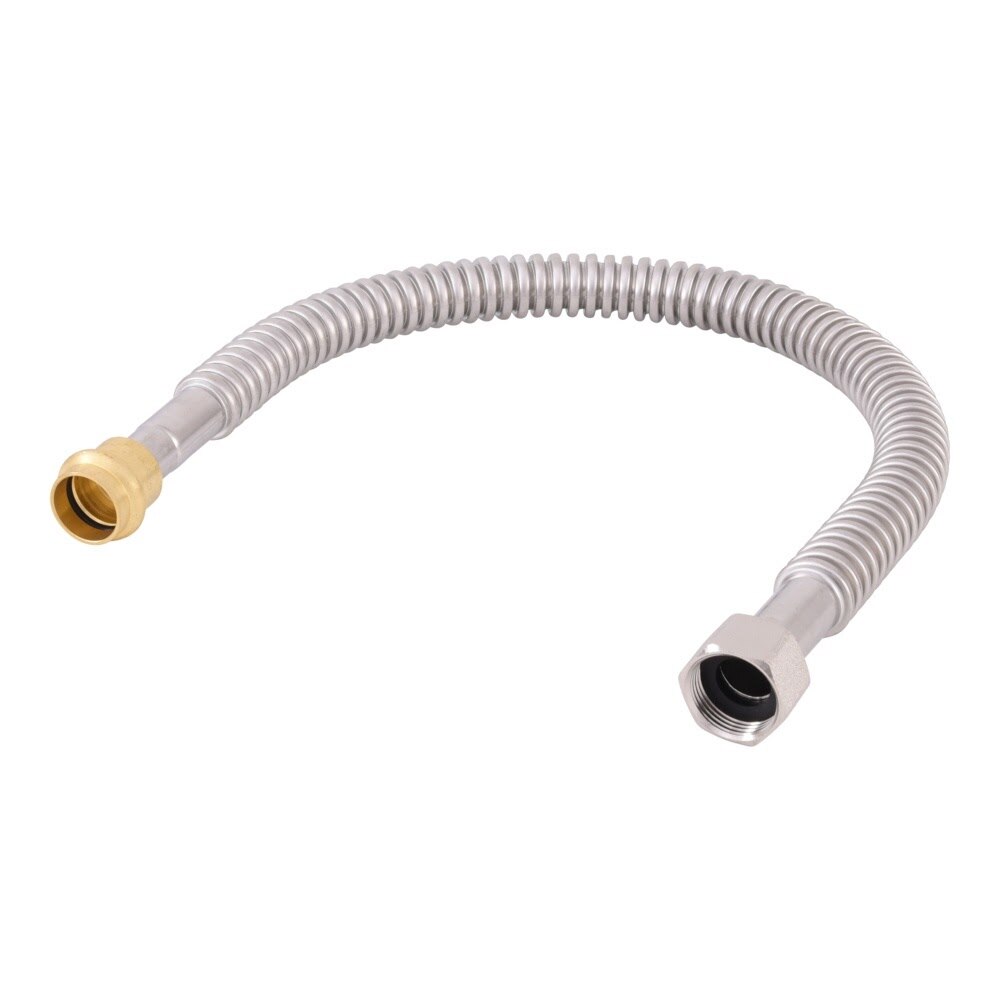 Eastman 436224 24 in Stainless Steel Water Heater Connector 3/4 in Copper Press x 3/4 in FIP