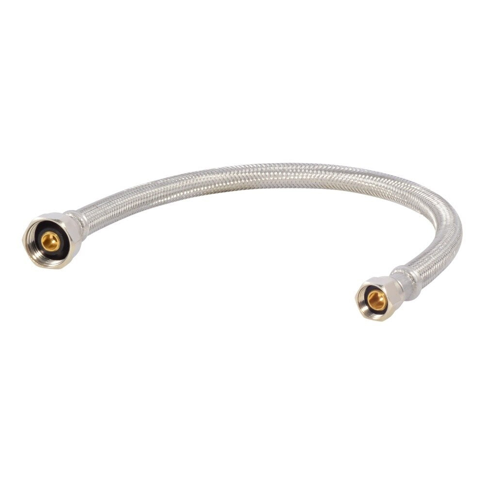 Eastman 48004 16 in. Braided Stainless Steel Faucet Supply Line 1/2 in. IPS x 3/8 in. Compression