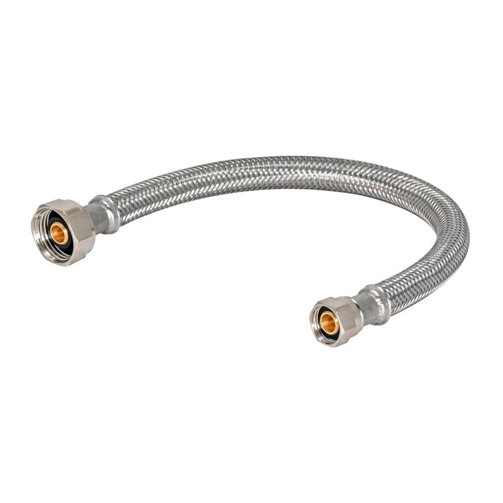 Eastman 48007 1/2 in. IPS x 3/8 in. Comp x 30 in. Braided Stainless Steel Faucet Supply Line with Brass Insert