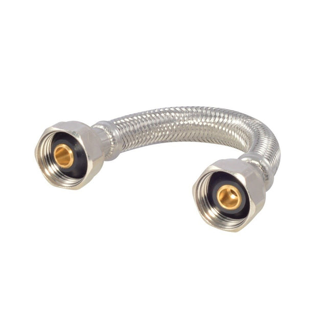 Eastman 48013 1/2 in IPS x 1/2 in IPS x 6 in Braided Stainless Steel Faucet Supply Line with Brass Insert