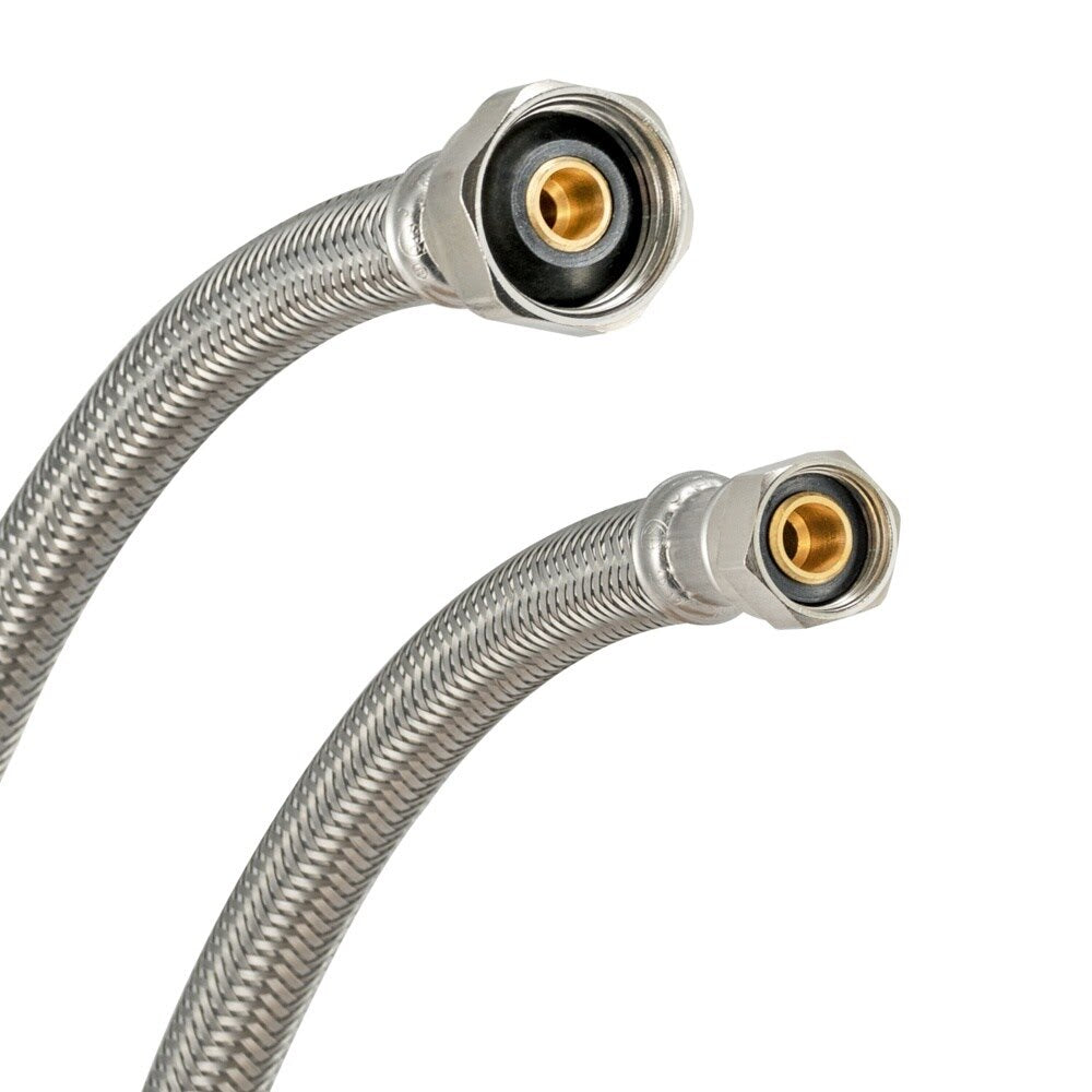 Eastman 48030 1/2 in. IPS x 3/8 in. Comp x 9 in. Braided Stainless Steel Faucet Supply Line - 3