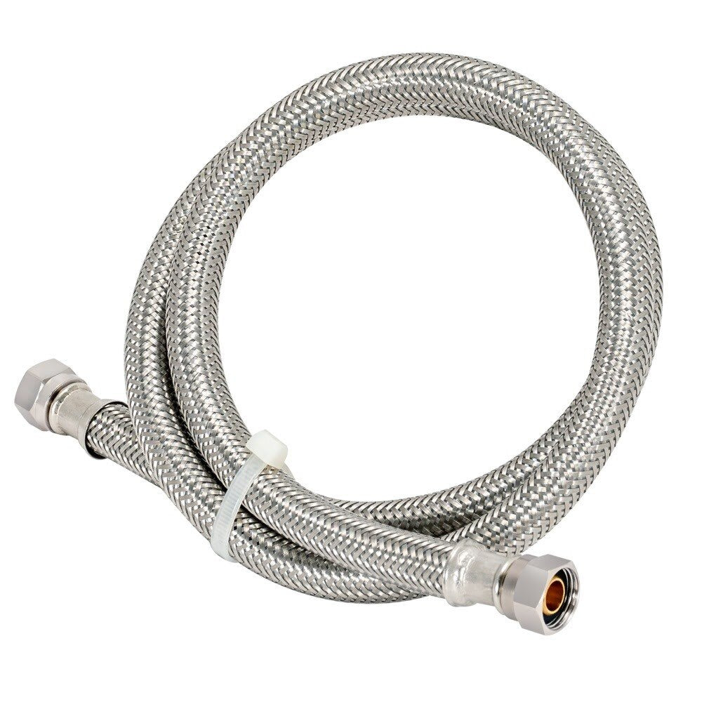 Eastman 48080 3/8 in x 3/8 in x 60 in Braided Stainless Steel Faucet Supply Line with Brass Insert