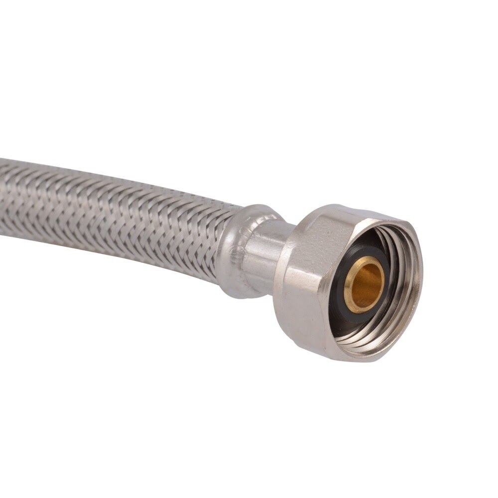 Eastman 48086 1/2 in x 7/8 in x 20 in Braided Stainless Steel Toilet Supply Line with Brass Insert - 2