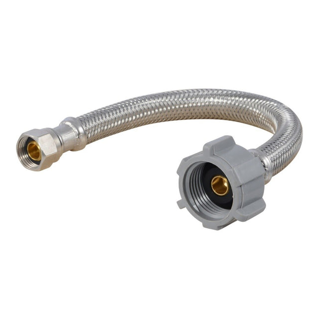 Eastman 48087P 3/8 in. Compression x 7/8 in. Ballcock x 9 in. Braided Stainless Steel Toilet Supply Line with Nylon Nut