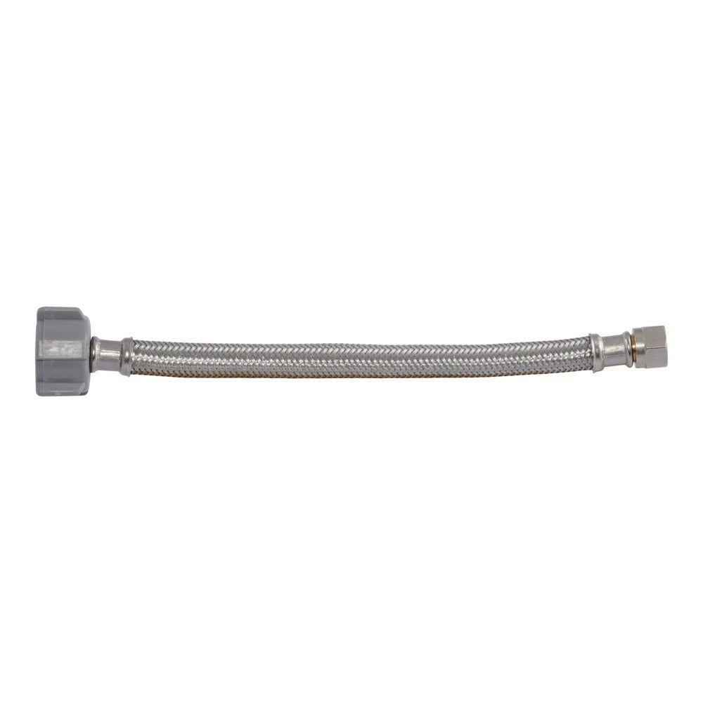 Eastman 48087P 3/8 in. Compression x 7/8 in. Ballcock x 9 in. Braided Stainless Steel Toilet Supply Line with Nylon Nut - 3