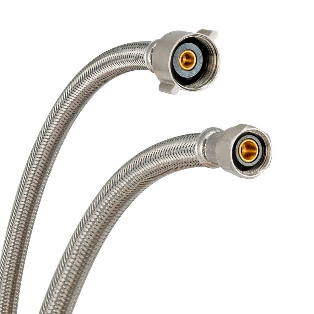 Eastman 48087 3/8 in Compression x 7/8 in Ballcock x 9 in Braided Stainless Steel Toilet Supply Line with Brass Insert - 3