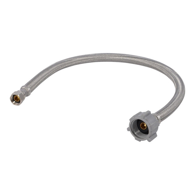 Eastman 48090P 3/8 in. Compression x 7/8 in. Ballcock x 20 in. Braided Stainless Steel Toilet Supply Line with Nylon Nut