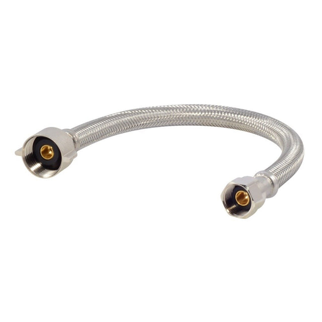Eastman 48114 1/2 in x 7/8 in x 12 in Braided Stainless Steel Toilet Supply Line with Brass Insert