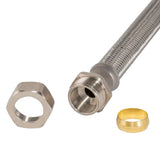 Eastman 48259 12 in Braided Stainless Steel Water Heater Connector 3/4 in Comp x 3/4 in MIP - 3