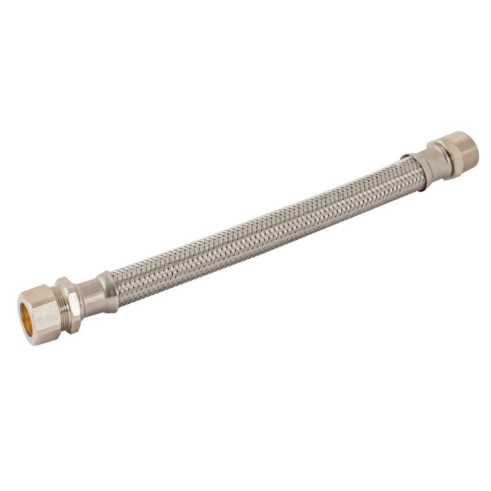 Eastman 48260 18 in. Braided Stainless Steel Water Heater Connector 3/4 in. Comp x 3/4 in. MIP - 2