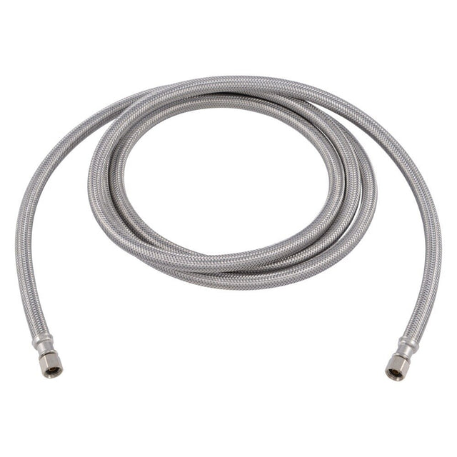 Eastman 48283 8 ft Braided Stainless Steel Ice Maker Supply Line with 1/4 in Compression Ends