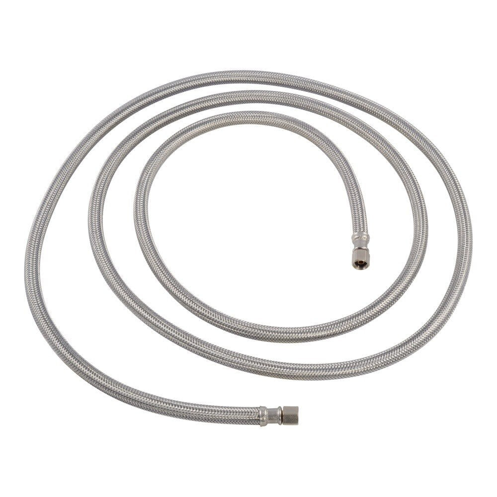 Eastman 48283 8 ft Braided Stainless Steel Ice Maker Supply Line with 1/4 in Compression Ends - 3