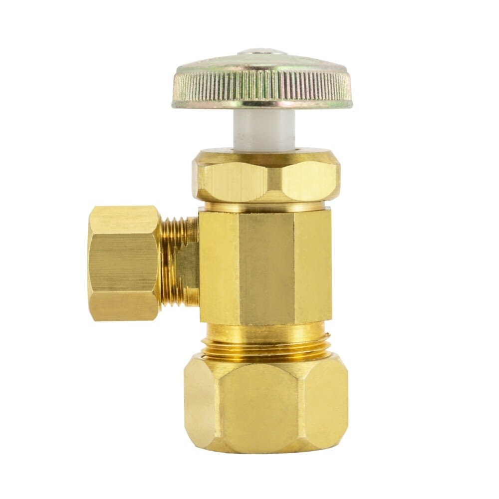 Eastman 48284LF 3/8 in OD x 5/8 in Compression Multi Turn Angle Stop Valve Rough Brass - 2