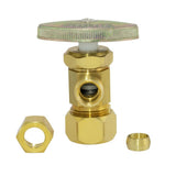 Eastman 48284LF 3/8 in OD x 5/8 in Compression Multi Turn Angle Stop Valve Rough Brass - 3