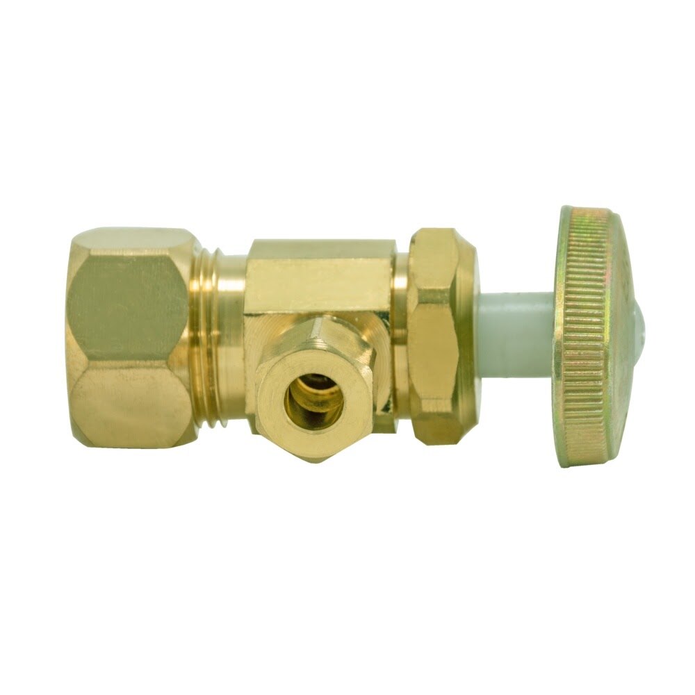 Eastman 48286LF 1/4 in. OD x 5/8 in. Compression Multi-Turn Angle Stop Valve Rough Brass - 3