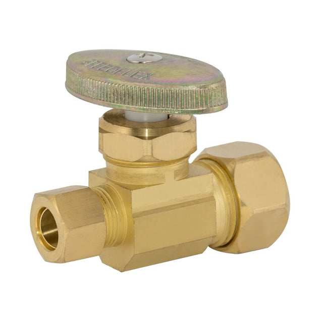 Eastman 48287LF 3/8 in OD x 5/8 in Compression Straight Stop Multi-Turn Valve