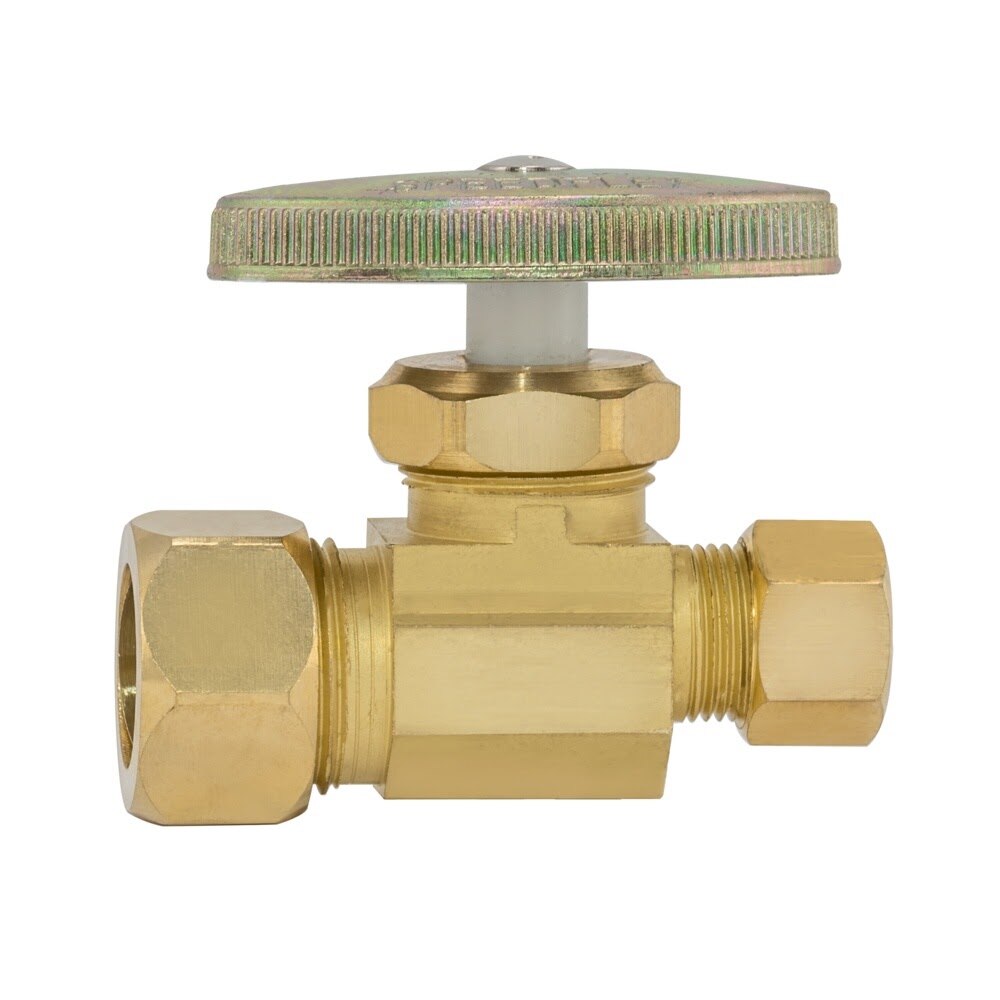 Eastman 48287LF 3/8 in OD x 5/8 in Compression Straight Stop Multi-Turn Valve - 2