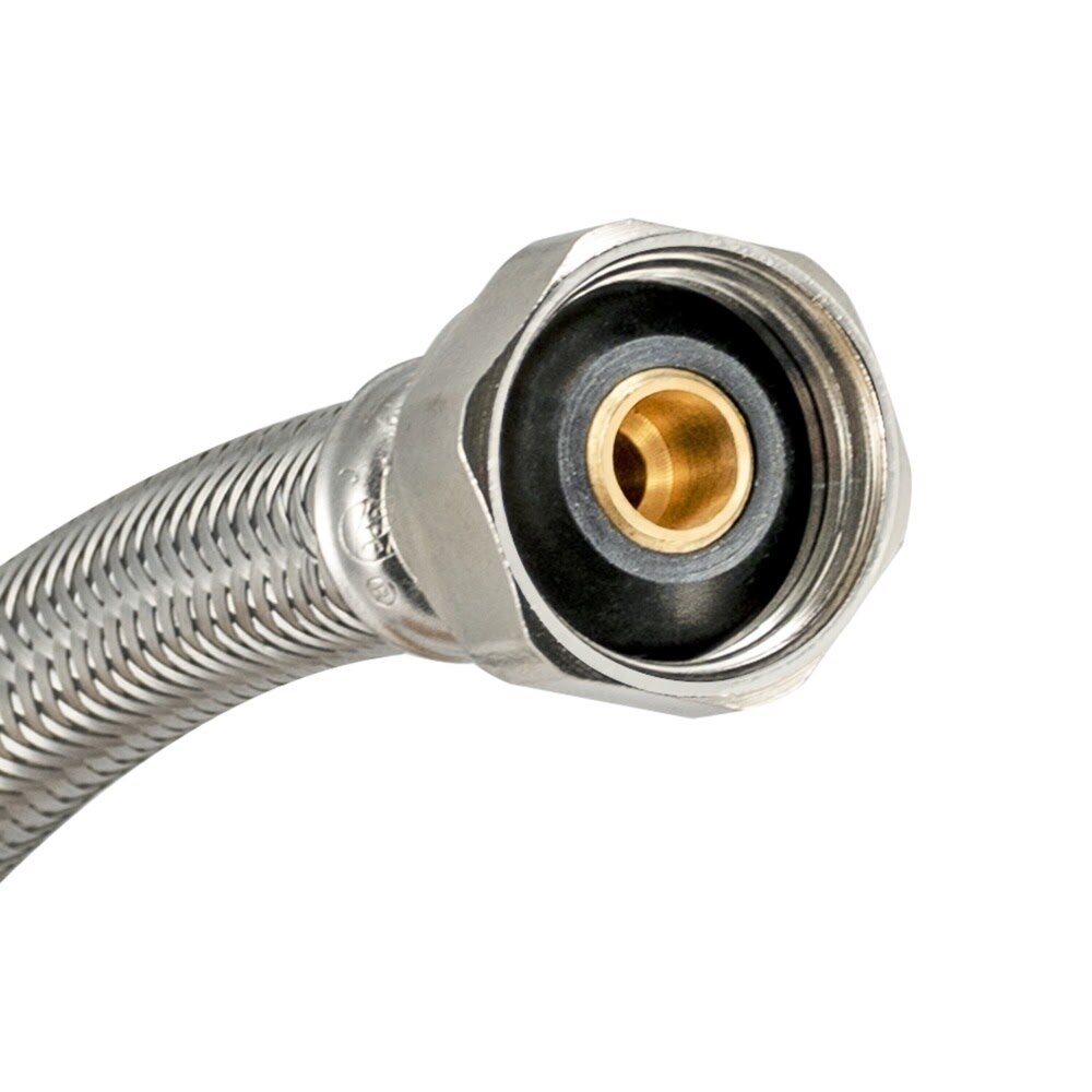 Eastman 48301 1/2 in IPS x 3/8 in Comp x 48 in Braided Stainless Steel Faucet Supply Line with Brass Insert - 3