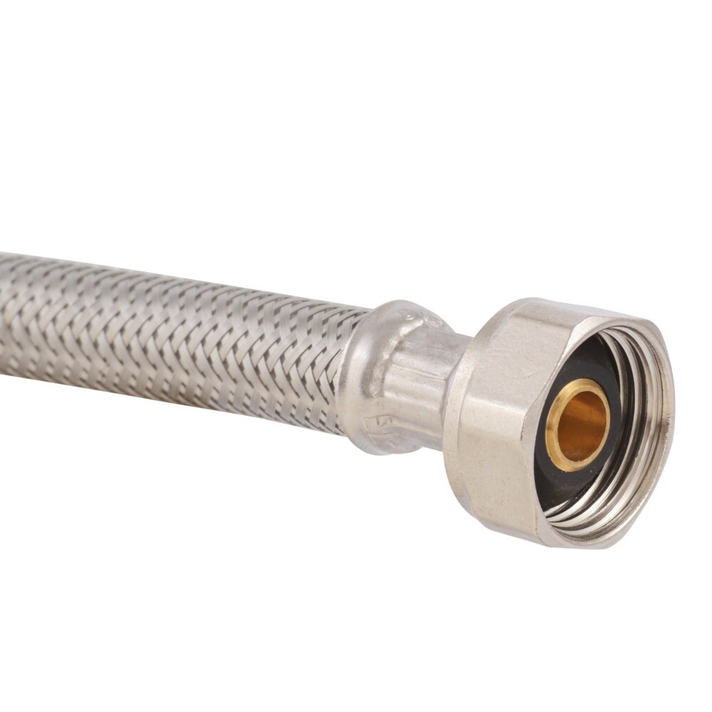 Eastman 48303 1/2 in. IPS x 3/8 in. Compression x 72 in. Braided Stainless Steel Faucet Supply Line - 3
