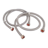 Eastman 48370 4 ft Braided Stainless Steel Washing Machine Hoses for Washer Water Supply (2 Pack)
