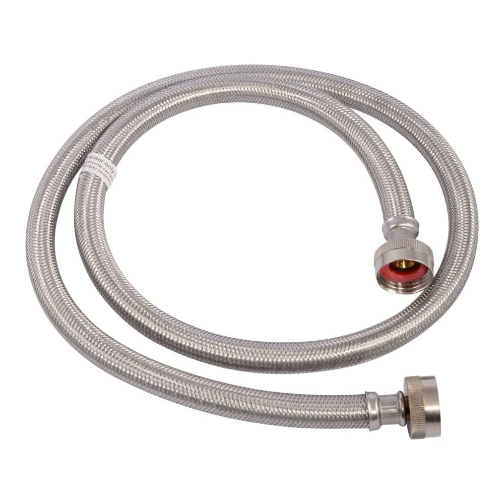 Eastman 48370 4 ft Braided Stainless Steel Washing Machine Hoses for Washer Water Supply (2 Pack) - 2
