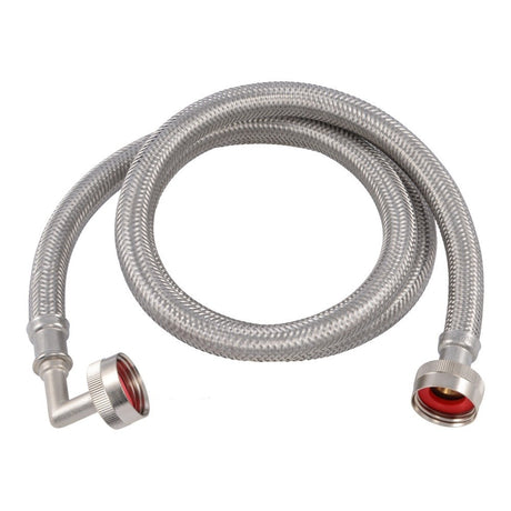 Eastman 48373 3/4 in. FHT x 4 ft. Braided Stainless Steel Washing Machine Connector with Elbow