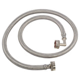 Eastman 48373 3/4 in. FHT x 4 ft. Braided Stainless Steel Washing Machine Connector with Elbow - 3