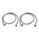 Eastman 48376 4 ft Braided Stainless Steel Washing Machine Hoses with 90 Degree Elbows (2 Pack)