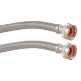 Eastman 48376 4 ft Braided Stainless Steel Washing Machine Hoses with 90 Degree Elbows (2 Pack) - 3