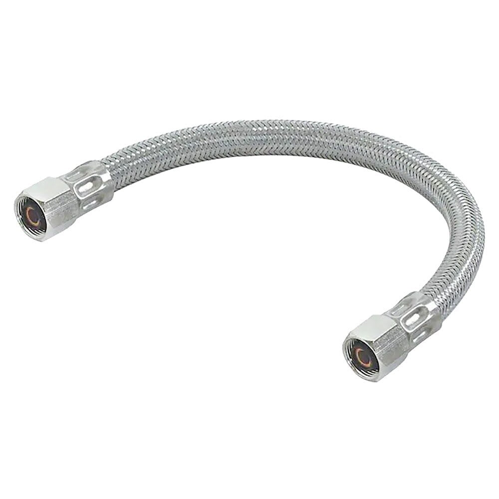 Eastman 48384 2 ft Braided Stainless Steel Icemaker Connector with 1/4 in Comp x 1/4 in Comp Connections