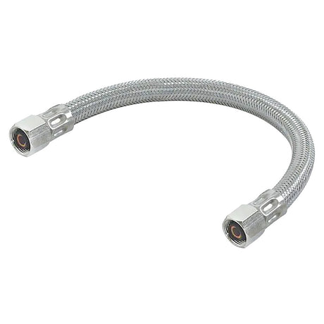 Eastman 48384 2 ft Braided Stainless Steel Icemaker Connector with 1/4 in Comp x 1/4 in Comp Connections