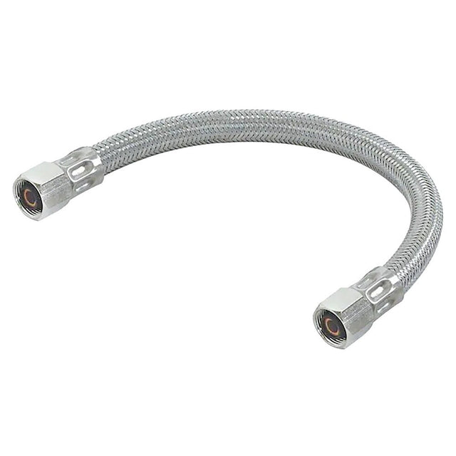 Eastman 48384 2 ft Braided Stainless Steel Icemaker Connector with 1/4 in Comp x 1/4 in Comp Connections