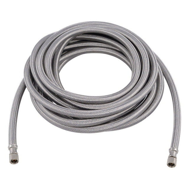 Eastman 48391 20 ft Braided Stainless Steel Ice Maker Connector with 1/4 in Comp x 1/4 in Comp Ends