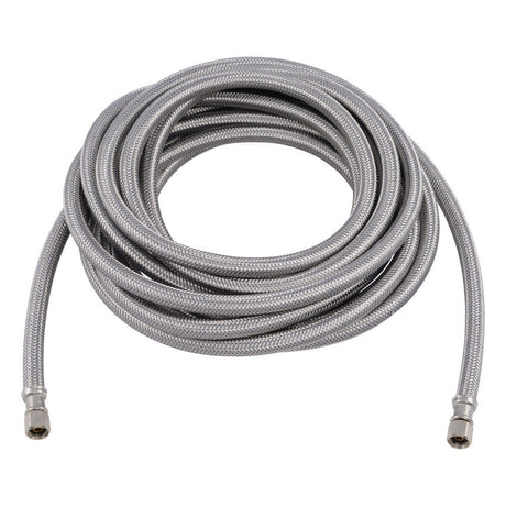 Eastman 48391 20 ft Braided Stainless Steel Ice Maker Connector with 1/4 in Comp x 1/4 in Comp Ends