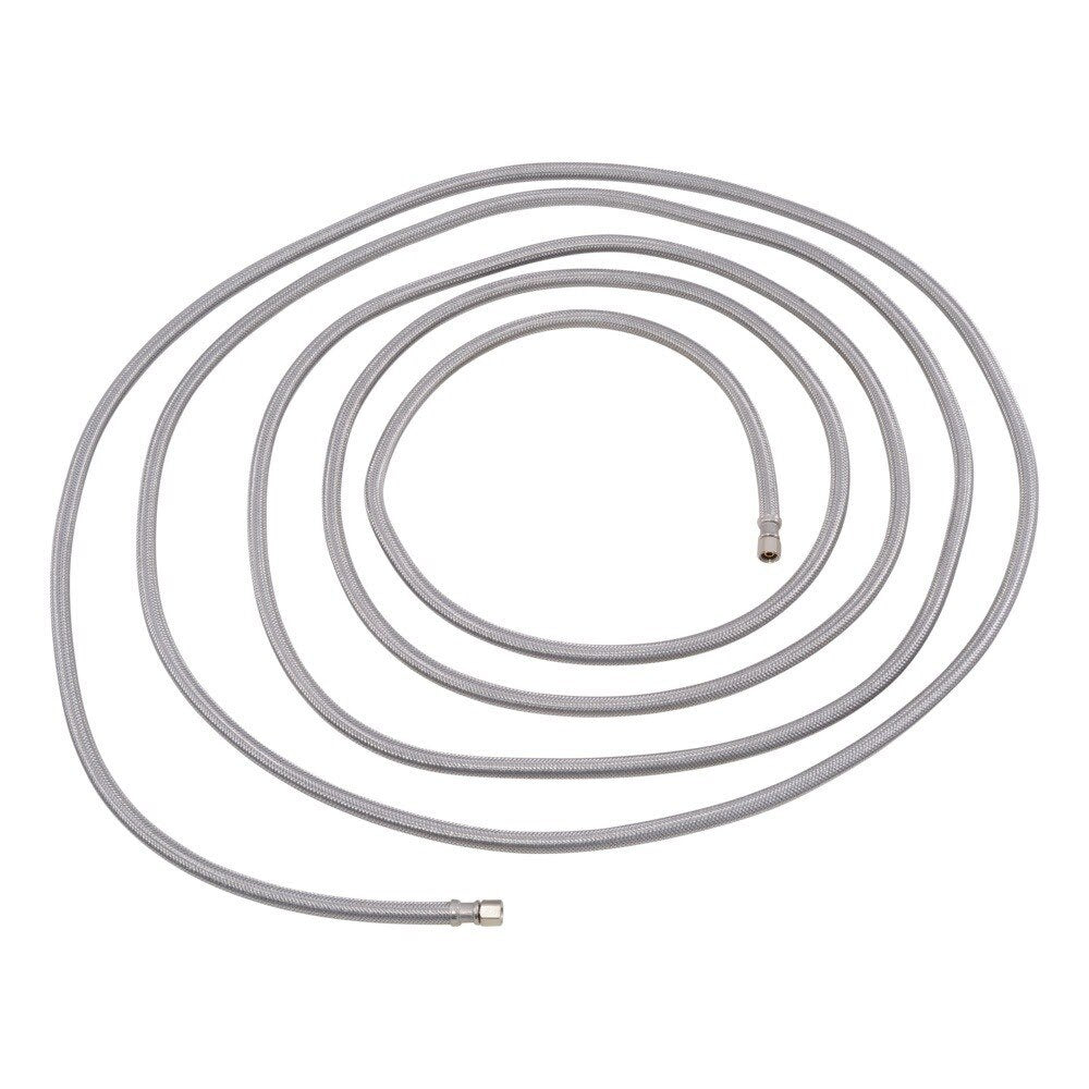 Eastman 48391 20 ft Braided Stainless Steel Ice Maker Connector with 1/4 in Comp x 1/4 in Comp Ends - 3