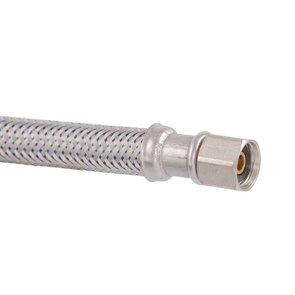 Eastman 48392 25 ft. Braided Stainless Steel Ice Maker Supply Line with 1/4 in. Compression Ends - 3