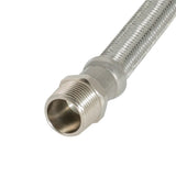 Eastman 48573 12 in. Braided Stainless Steel PVC Water Heater Connector with 3/4 in. MIP x 3/4 in. FIP Swivel