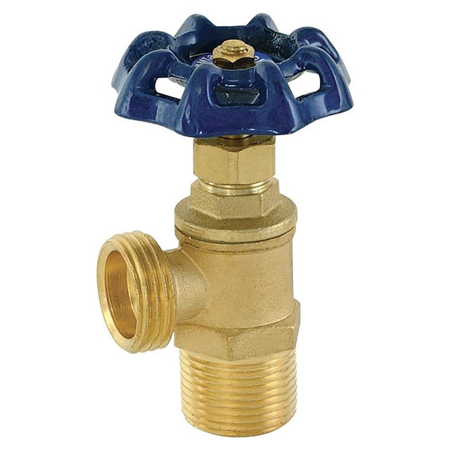 Eastman 48620 1/2 in MIP Heavy Pattern Brass Boiler Drain with Stuffing Box