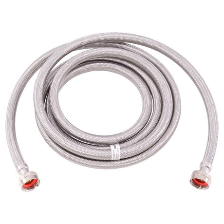 Eastman 48640 10 ft Stainless Steel Washing Machine Hose with Female Hose Thread Connections
